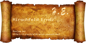 Hirschfeld Ernő névjegykártya